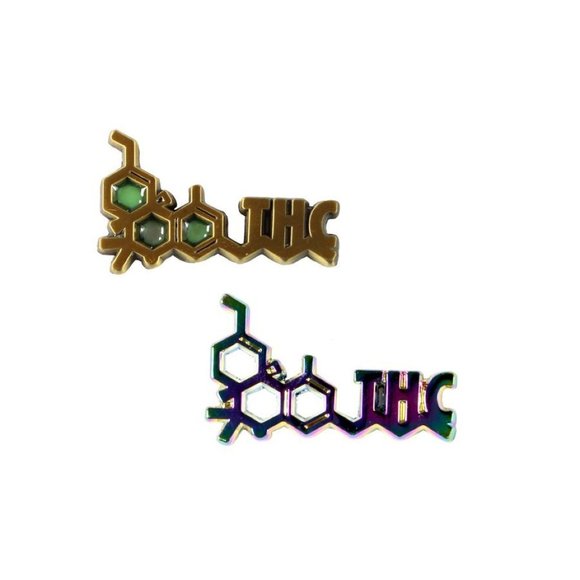 Enamel Pin Custom Lapel  The THC Pin Set - weed pins - Picture 1 of 5